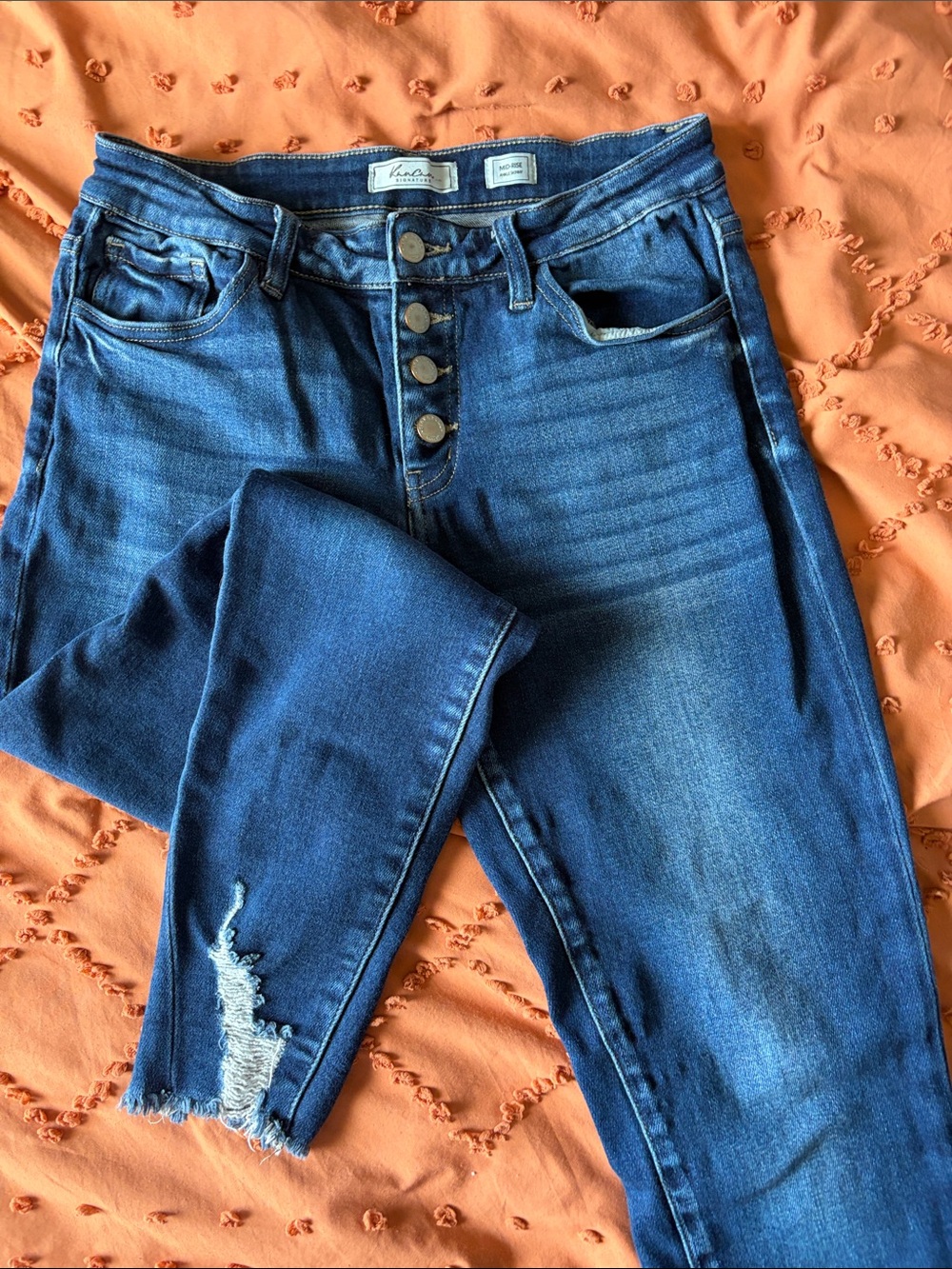 KanCan Dark Blue Skinny Jeans with Button-Fly